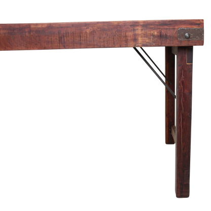 Raw Materials Inklapbare Vintage Eettafel Xl - Gerecycled Hout - 190x80cm - KwaliteitWonen.nl