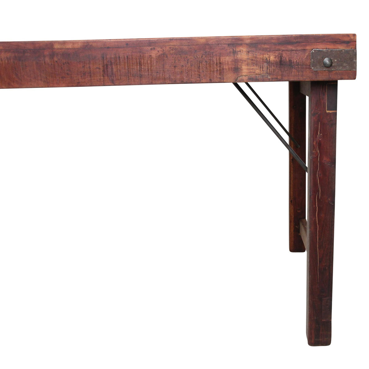 Raw Materials Inklapbare Vintage Eettafel Xl - Gerecycled Hout - 190x80cm - KwaliteitWonen.nl