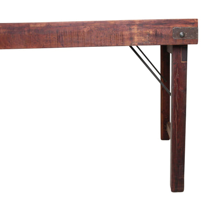 Raw Materials Inklapbare Vintage Eettafel Xl - Gerecycled Hout - 190x80cm - KwaliteitWonen.nl