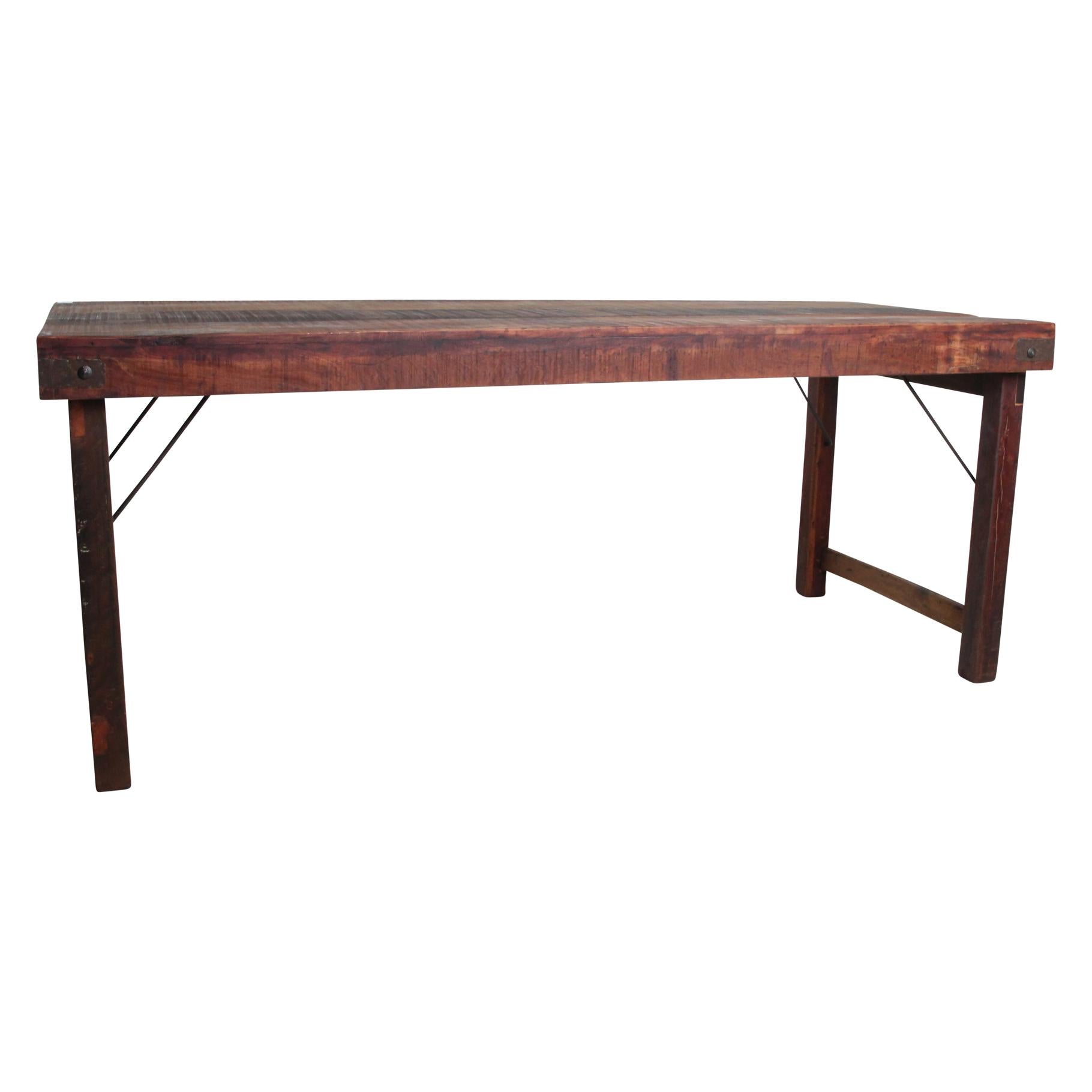 Raw Materials Inklapbare Vintage Eettafel Xl - Gerecycled Hout - 190x80cm - KwaliteitWonen.nl