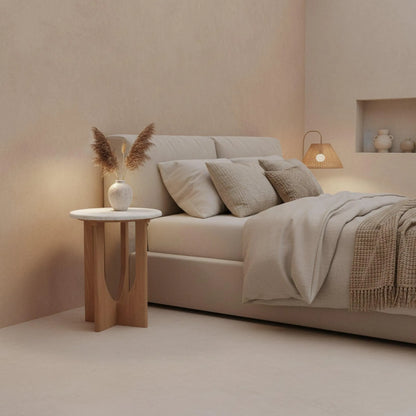 Raw Materials Kuching Marmeren Bijzettafel - Wit-Kwaliteitwonen.nl