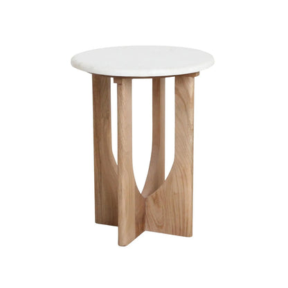 Raw Materials Kuching Marmeren Bijzettafel - Wit-Kwaliteitwonen.nl