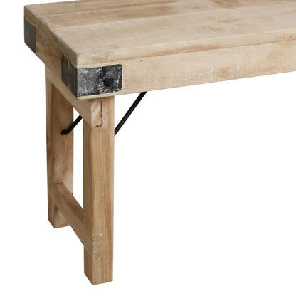 Raw Materials Limewash Inklapbare Eetkamerbank - Fsc-Gerecycled Hout - 120cm - KwaliteitWonen.nl