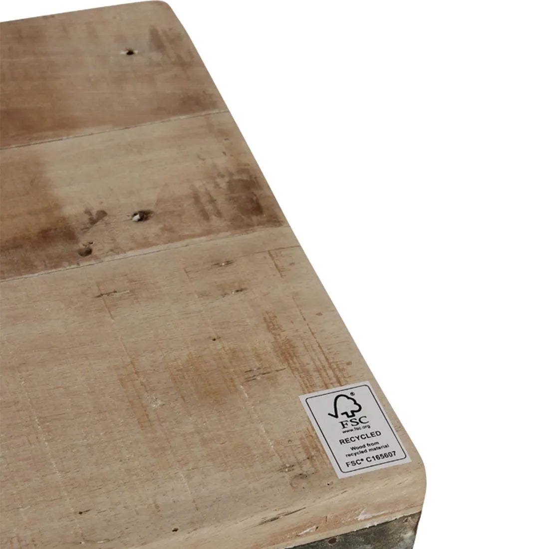 Raw Materials Limewash Inklapbare Eetkamerbank - Fsc-Gerecycled Hout - 120cm - KwaliteitWonen.nl
