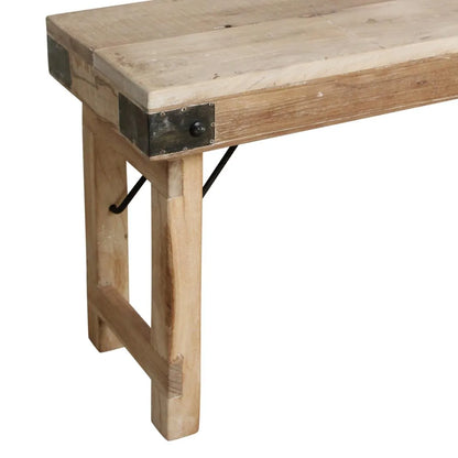 Raw Materials Limewash Inklapbare Eetkamerbank - Fsc-Gerecycled Hout -160x30cm - KwaliteitWonen.nl