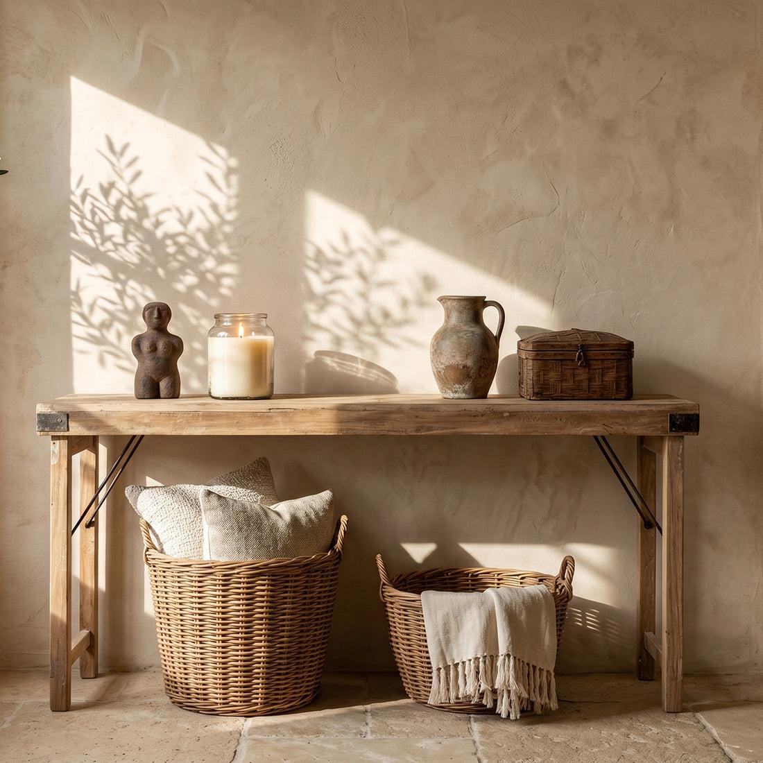 Raw Materials Limewash Opklapbare Wandtafel - 170x40x76cm - KwaliteitWonen.nl
