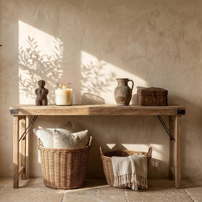 Raw Materials Limewash Opklapbare Wandtafel - 170x40x76cm - KwaliteitWonen.nl