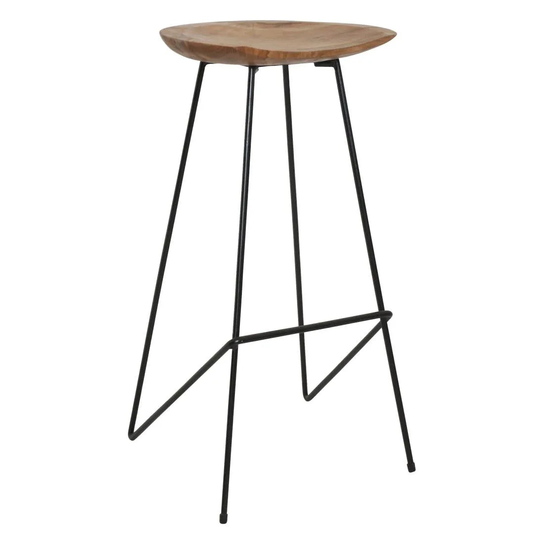 Raw Materials Loft Teakhouten Barkruk Naturel - 41x42x77cm - KwaliteitWonen.nl