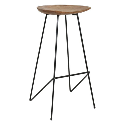 Raw Materials Loft Teakhouten Barkruk Naturel - 41x42x77cm - KwaliteitWonen.nl