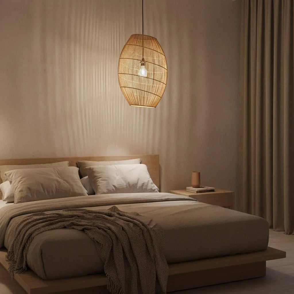 Raw Materials Luna Rotan Hanglamp Halo - Ø 40x60 Cm - KwaliteitWonen.nl