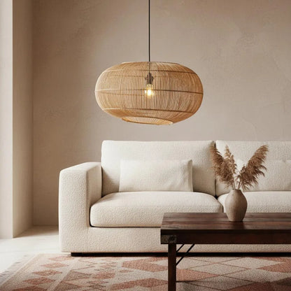 Raw Materials Luna Rotan Hanglamp Orbit -Ø 62x37 Cm - KwaliteitWonen.nl