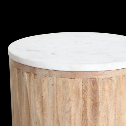Raw Materials Malakka Marmeren Bijzettafel - Wit - KwaliteitWonen.nl