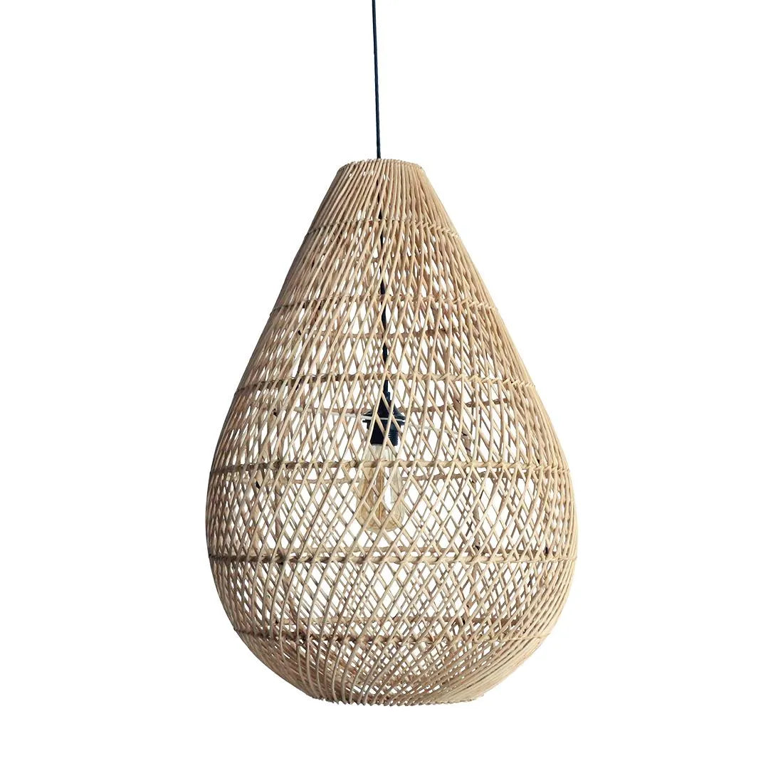 Raw Materials Maze Druppel Rotan Hanglamp Naturel -Ø 45x65 Cm - KwaliteitWonen.nl