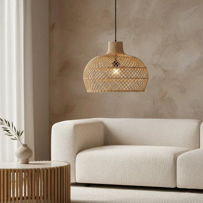 Raw Materials Maze Rotan Hanglamp Naturel - Ø 42x36 Cm - KwaliteitWonen.nl