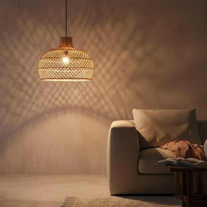 Raw Materials Maze Rotan Hanglamp Naturel - Ø 42x36 Cm - KwaliteitWonen.nl
