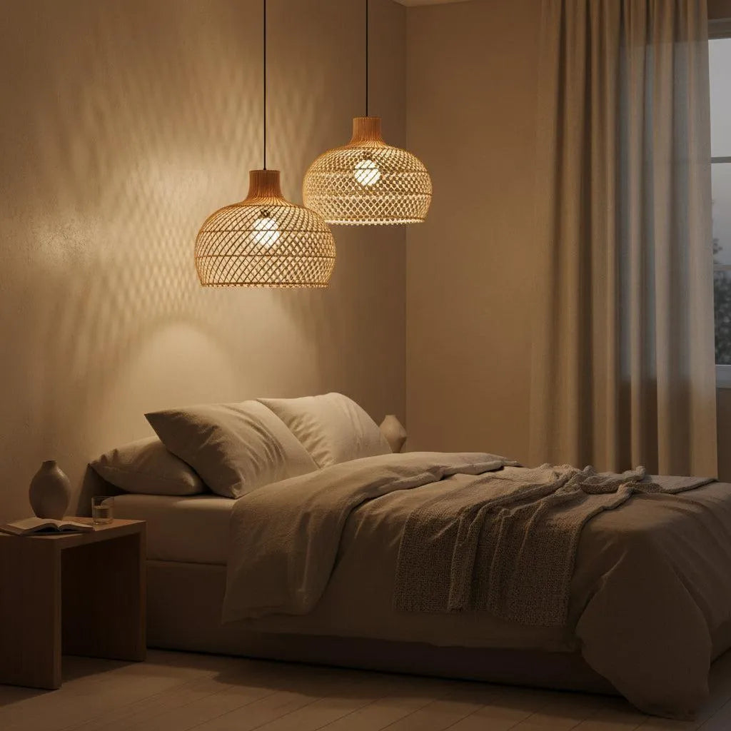 Raw Materials Maze Rotan Hanglamp Naturel - Ø 42x36 Cm - KwaliteitWonen.nl