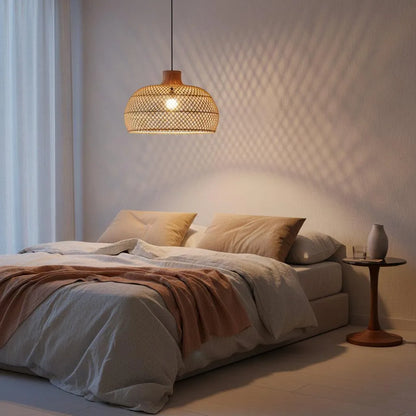 Raw Materials Maze Rotan Hanglamp Naturel -Ø 57x36 Cm - KwaliteitWonen.nl