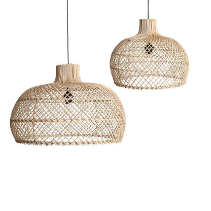 Raw Materials Maze Rotan Hanglamp Naturel -Ø 57x36 Cm - KwaliteitWonen.nl