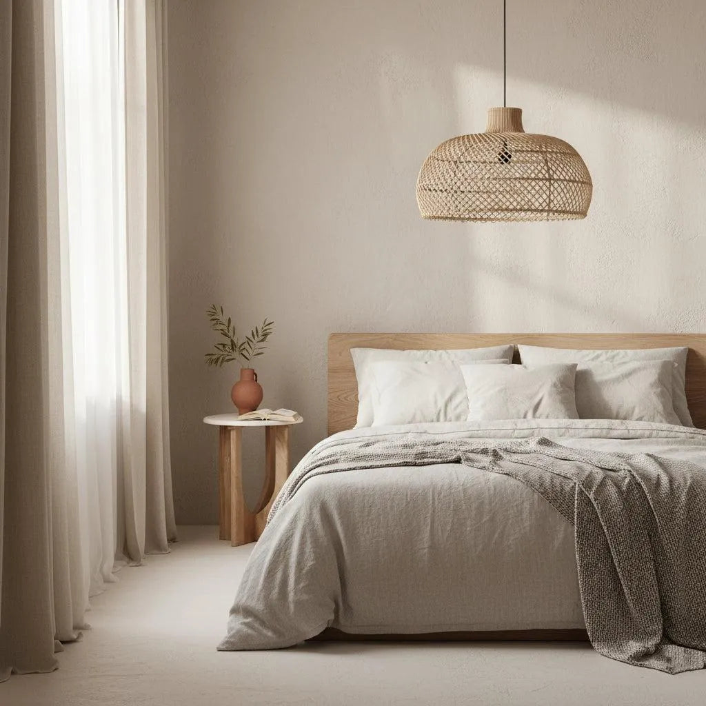 Raw Materials Maze Rotan Hanglamp Naturel -Ø 57x36 Cm - KwaliteitWonen.nl