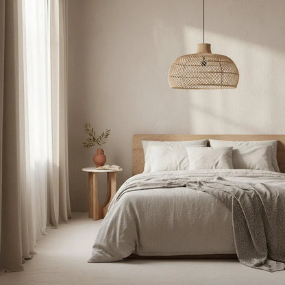 Raw Materials Maze Rotan Hanglamp Naturel -Ø 57x36 Cm - KwaliteitWonen.nl