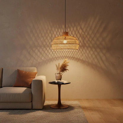 Raw Materials Maze Rotan Hanglamp Naturel -Ø 57x36 Cm - KwaliteitWonen.nl