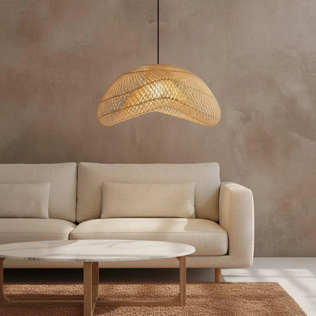 Raw Materials Maze Rotan Hanglamp Organisch L -Ø 57x31 Cm - KwaliteitWonen.nl