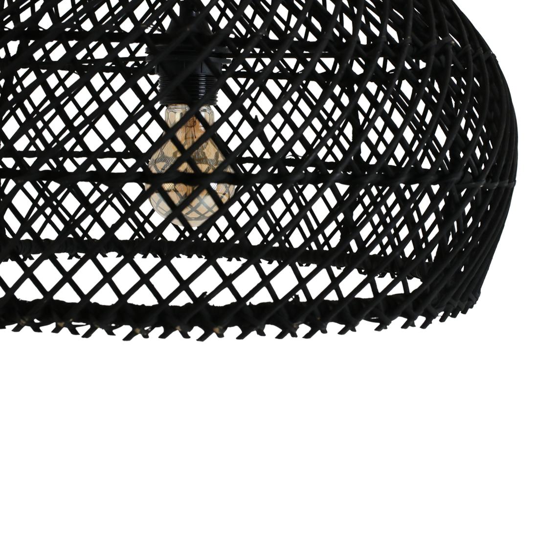 Raw Materials Maze Rotan Hanglamp Zwart - Ø 42x36 Cm - KwaliteitWonen.nl