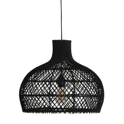 Raw Materials Maze Rotan Hanglamp Zwart - Ø 42x36 Cm - KwaliteitWonen.nl