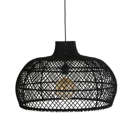 Raw Materials Maze Rotan Hanglamp Zwart - Ø 57x36 Cm - KwaliteitWonen.nl