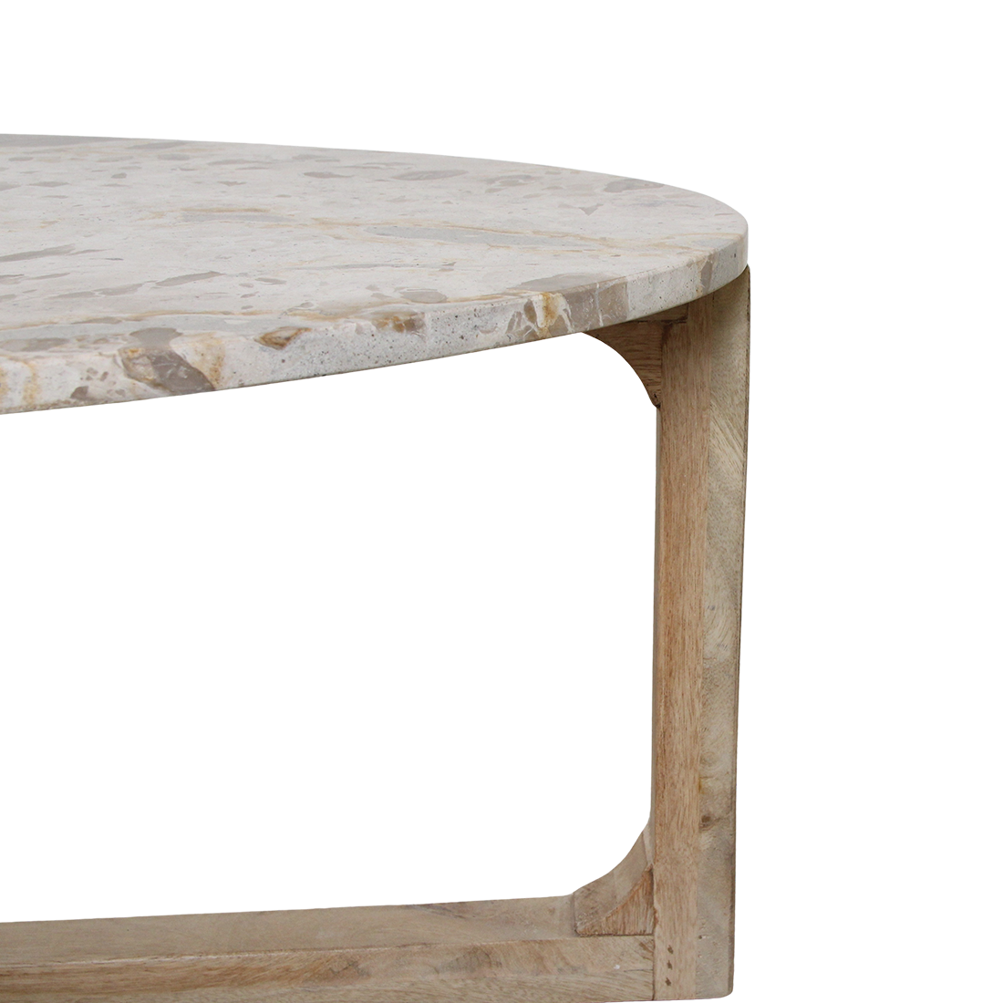 Raw Materials Ovaal Marmeren salontafel Créme 120x60cm - KwaliteitWonen.nl