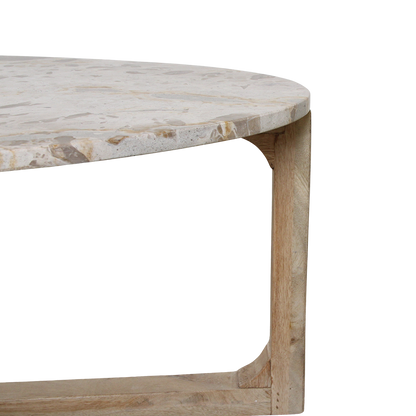 Raw Materials Ovaal Marmeren salontafel Créme 120x60cm - KwaliteitWonen.nl