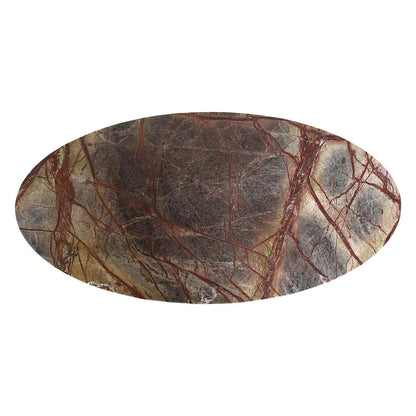 Raw Materials Ovale Marmeren Salontafel Bizar Bruin 120x60cm - KwaliteitWonen.nl