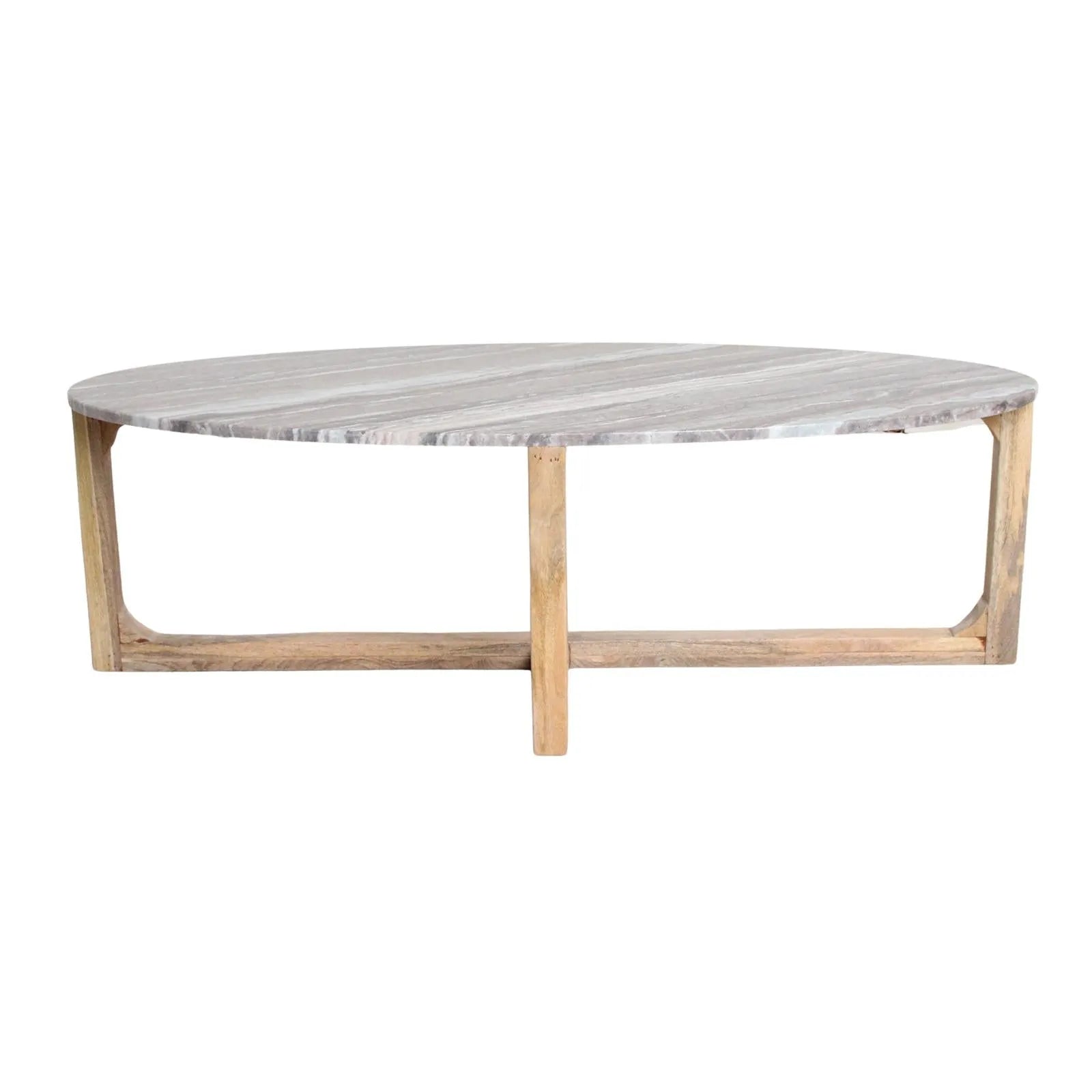 Raw Materials Ovale Marmeren Salontafel Fantasy Bruin 120x60cm - KwaliteitWonen.nl