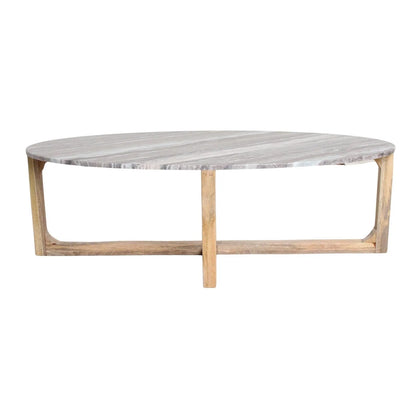 Raw Materials Ovale Marmeren Salontafel Fantasy Bruin 120x60cm - KwaliteitWonen.nl