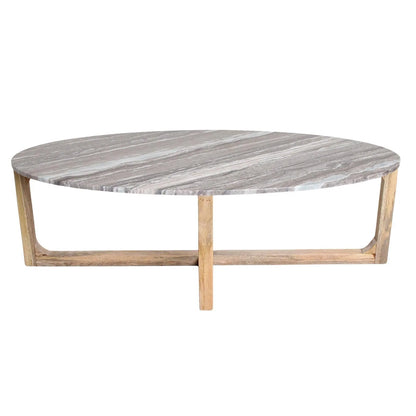 Raw Materials Ovale Marmeren Salontafel Fantasy Bruin 120x60cm - KwaliteitWonen.nl