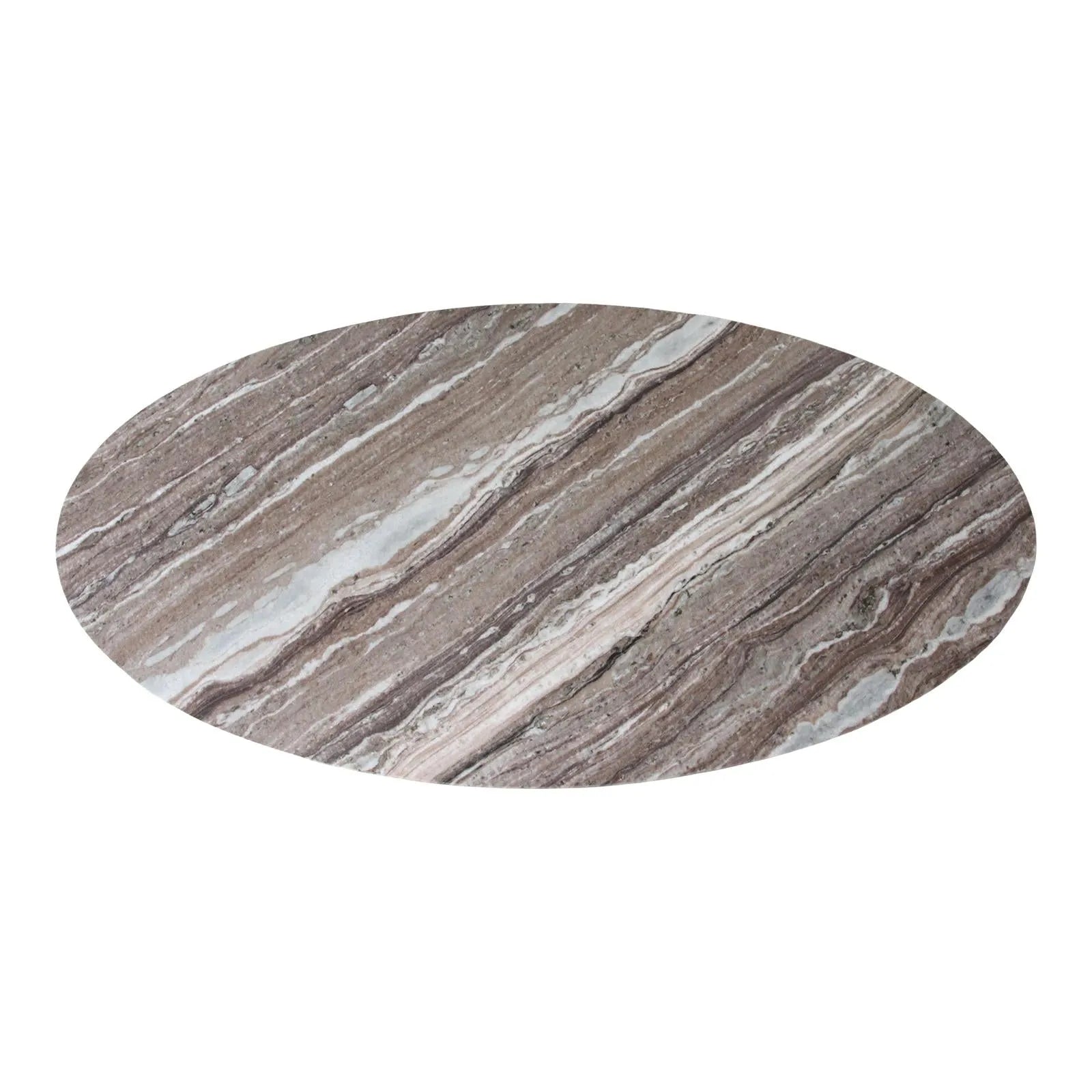 Raw Materials Ovale Marmeren Salontafel Fantasy Bruin 120x60cm - KwaliteitWonen.nl