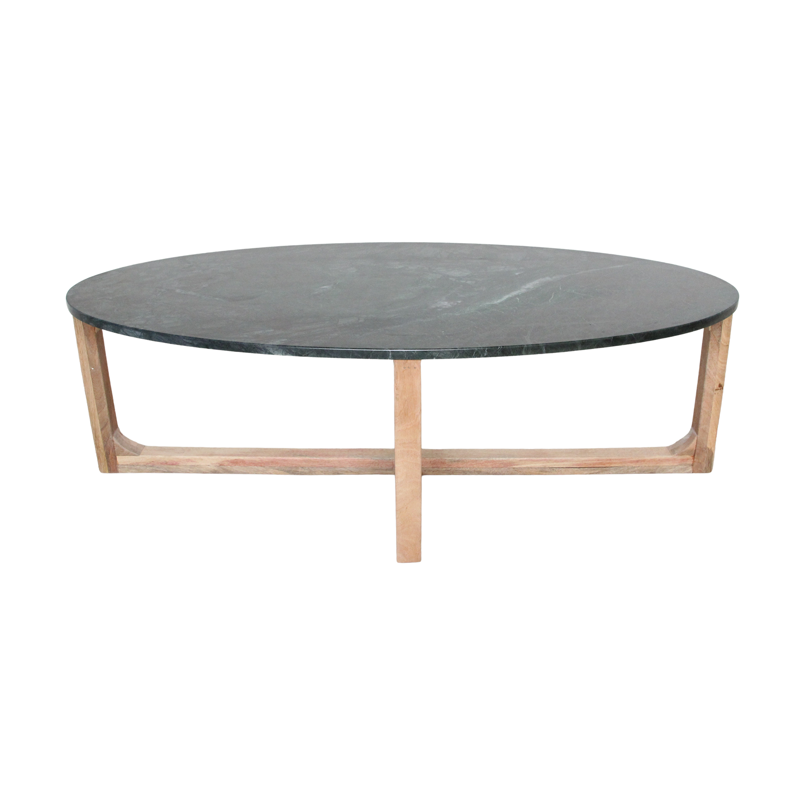 Raw Materials Ovale Marmeren Salontafel Groen 120x60cm - KwaliteitWonen.nl