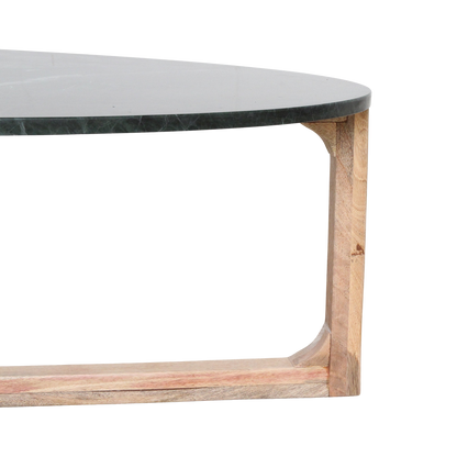 Raw Materials Ovale Marmeren Salontafel Groen 120x60cm - KwaliteitWonen.nl