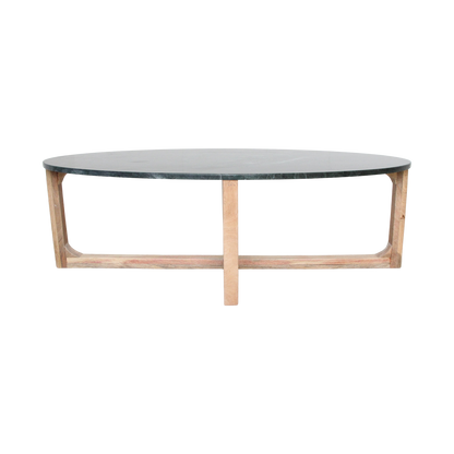 Raw Materials Ovale Marmeren Salontafel Groen 120x60cm - KwaliteitWonen.nl