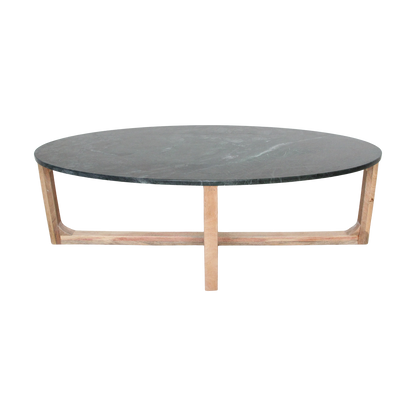 Raw Materials Ovale Marmeren Salontafel Groen 120x60cm - KwaliteitWonen.nl