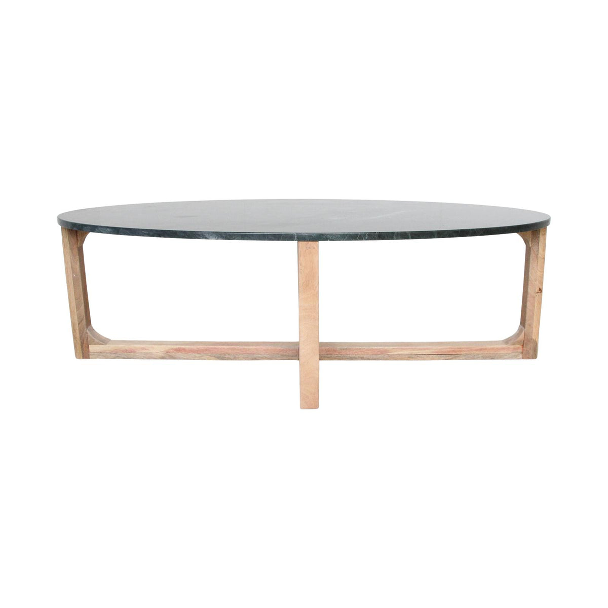 Raw Materials Ovale Marmeren Salontafel Groen 120x60cm - KwaliteitWonen.nl