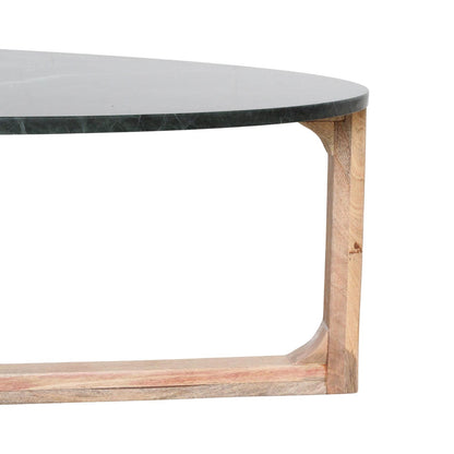 Raw Materials Ovale Marmeren Salontafel Groen 120x60cm - KwaliteitWonen.nl