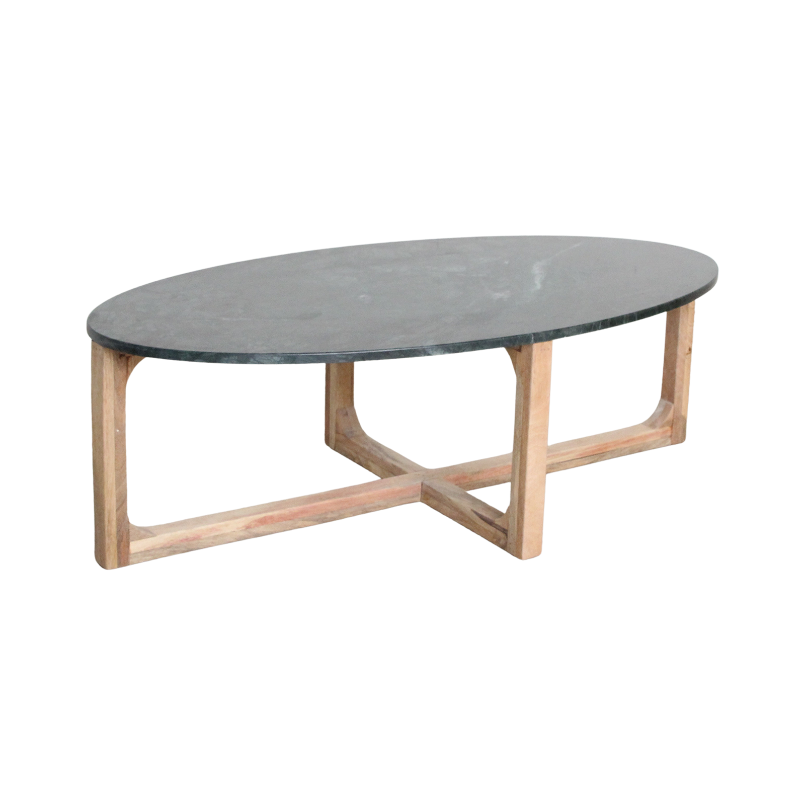 Raw Materials Ovale Marmeren Salontafel Groen 120x60cm - KwaliteitWonen.nl
