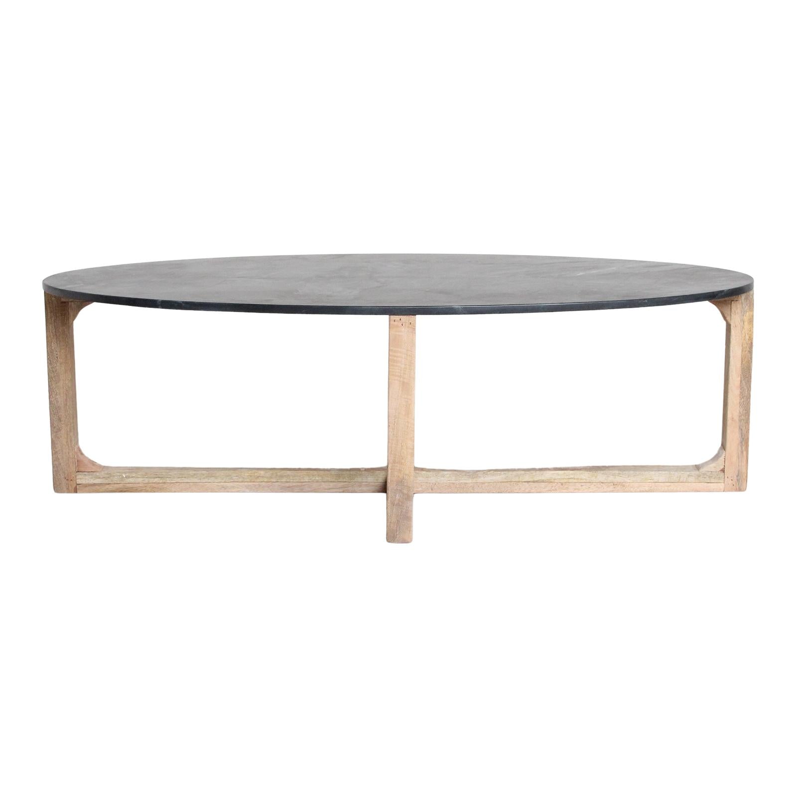 Raw Materials Ovale Marmeren Salontafel Zwart 120x60cm - KwaliteitWonen.nl