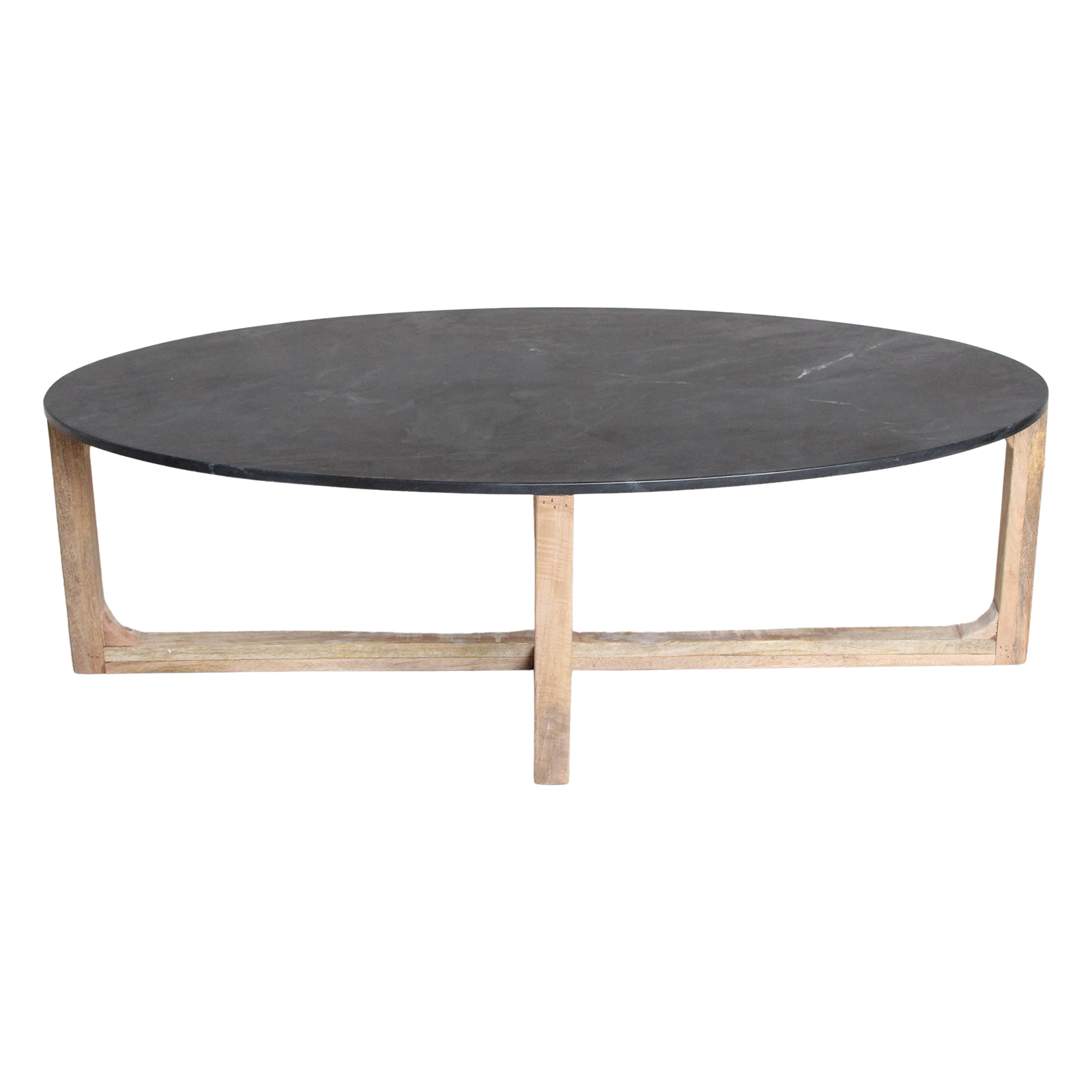 Raw Materials Ovale Marmeren Salontafel Zwart 120x60cm - KwaliteitWonen.nl