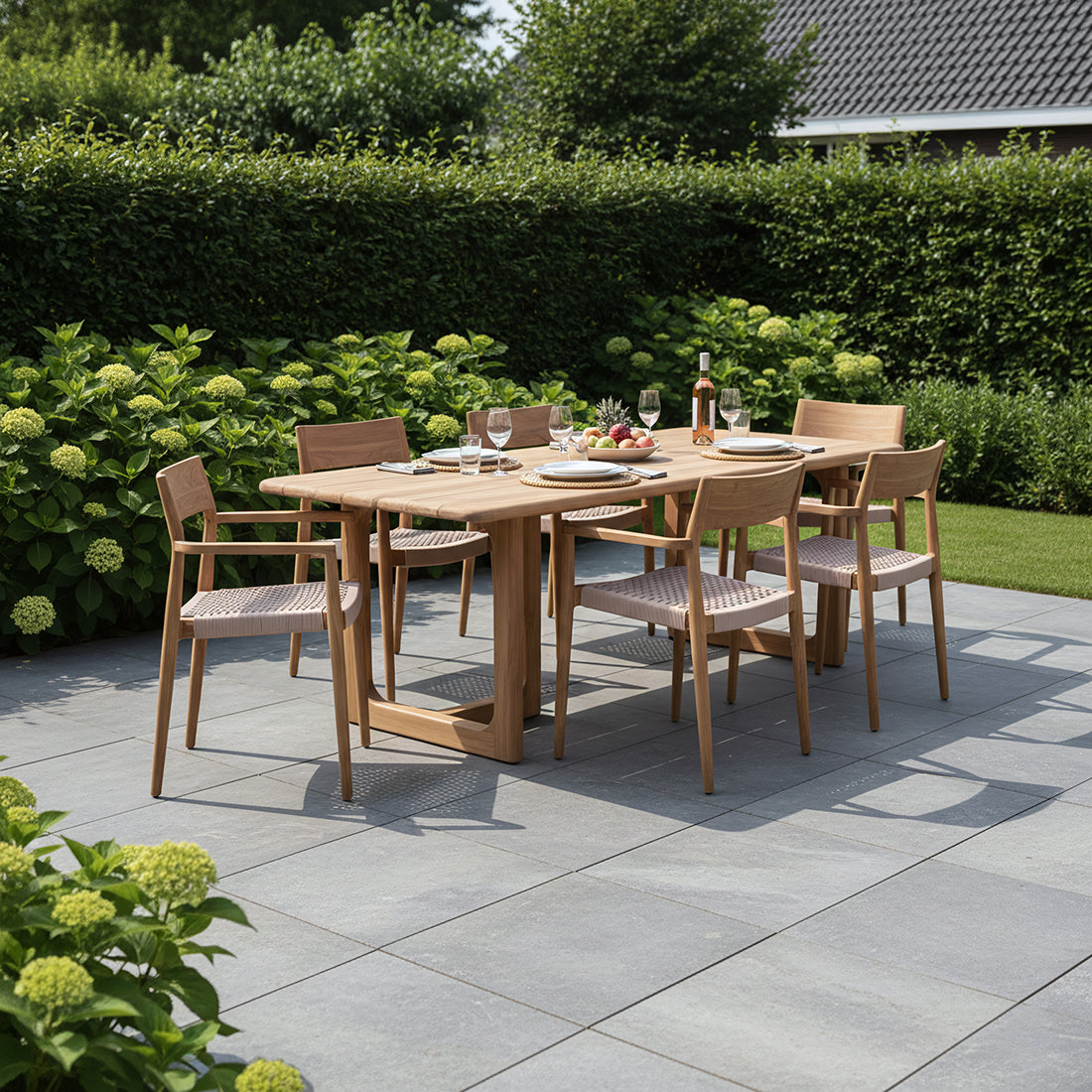 Raw Materials Primavera Teakhouten Tuintafel - 200x90cm - KwaliteitWonen.nl
