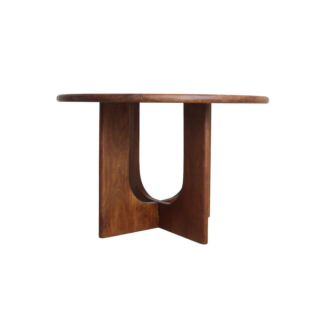 Raw Materials Ronde Mangohouten Eettafel Bullnose - Ø 120cm - KwaliteitWonen.nl