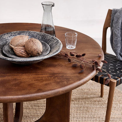 Raw Materials Ronde Mangohouten Eettafel Bullnose - Ø 120cm - KwaliteitWonen.nl
