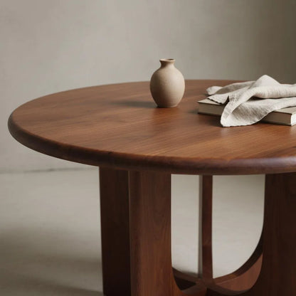 Raw Materials Ronde Mangohouten Eettafel Bullnose - Ø 120cm - KwaliteitWonen.nl