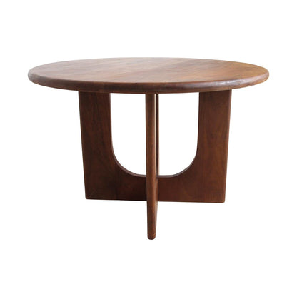 Raw Materials Ronde Mangohouten Eettafel Bullnose - Ø 120cm - KwaliteitWonen.nl